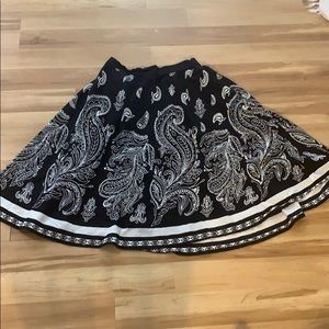 Black and white maxi skirt.